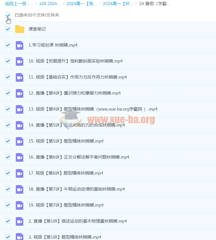 2024高一暑假林婉晴高中物理课程