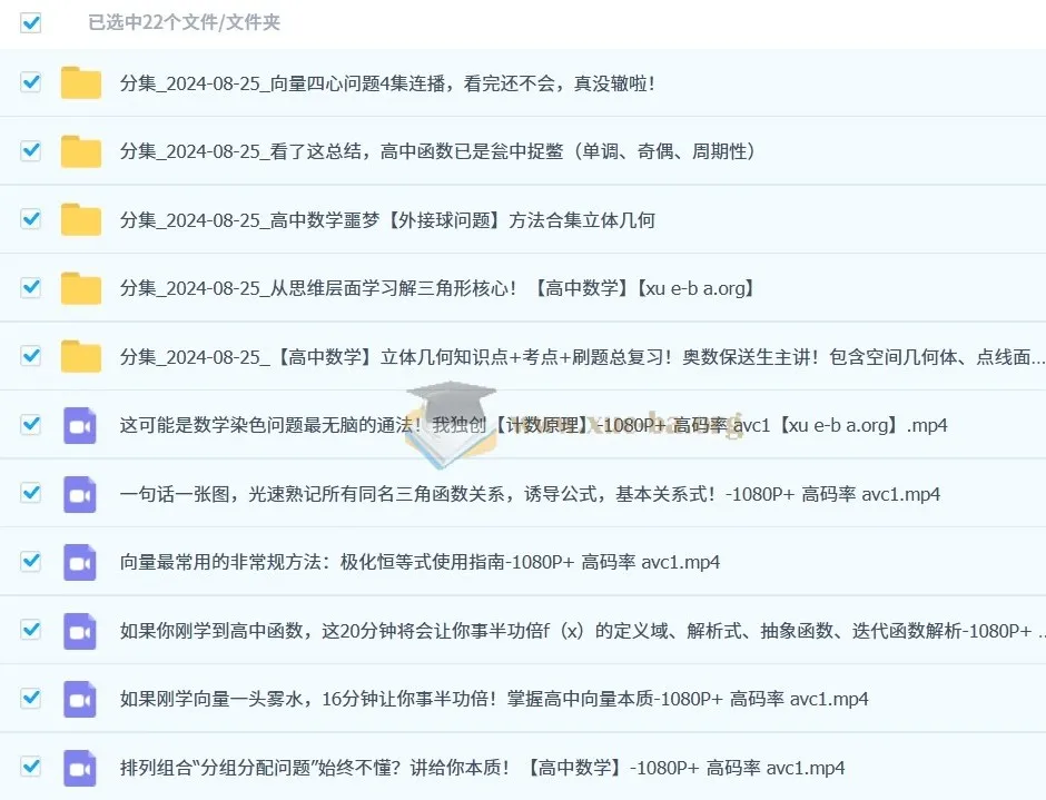 一数高中数学分章节单独小专题课程