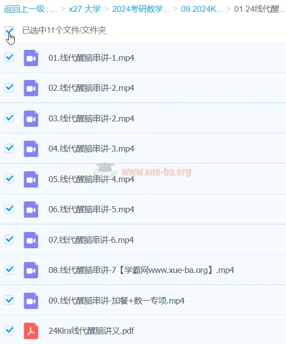 2024大学考研数学Kira醒脑串讲课程