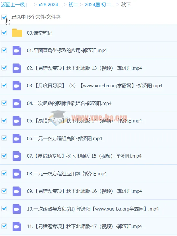 2024初二数学郭济阳北师版A+秋季班（下）
