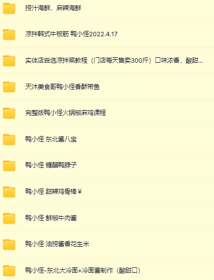 鸭小怪全套美食制作课程