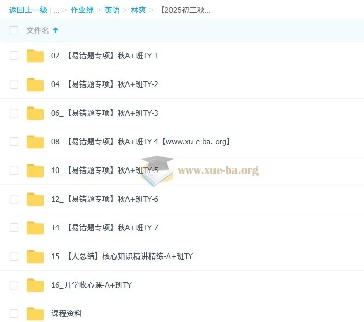 林爽初中初三英语双语素养自主学习课程（2025 - 2026秋上4期）