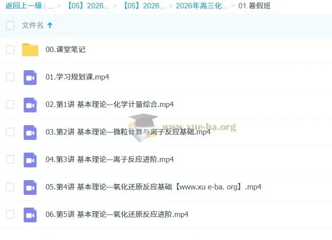 林森2026届高三高考化学一轮S冲顶暑假班课程