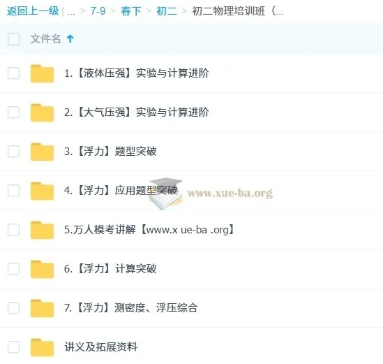 杨萌初二物理培训班（春下·全国版·A+）