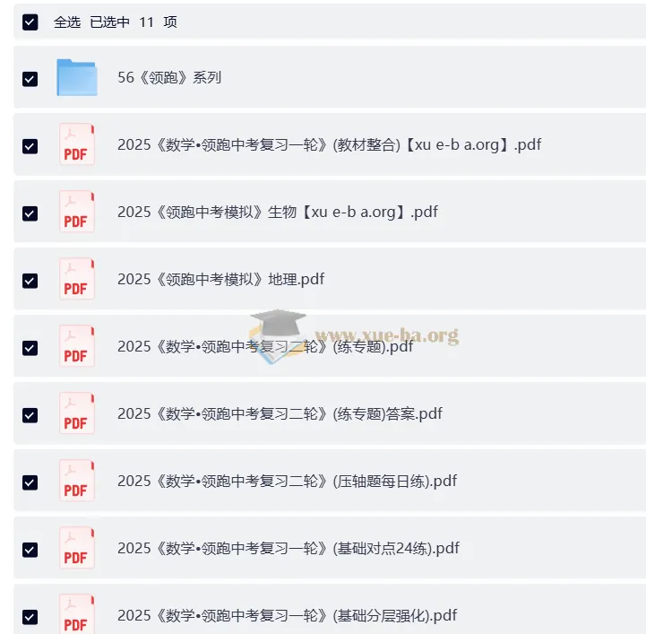 2025版初中数学《领跑中考复习一二轮》