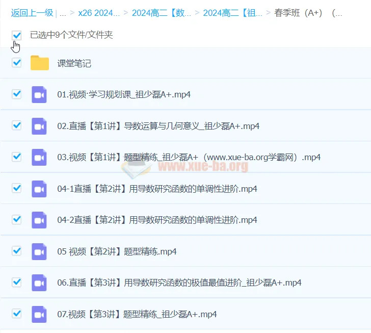 祖少磊2024高二数学A+春季班