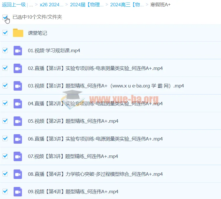 2024高三高考物理何连伟A+寒假班