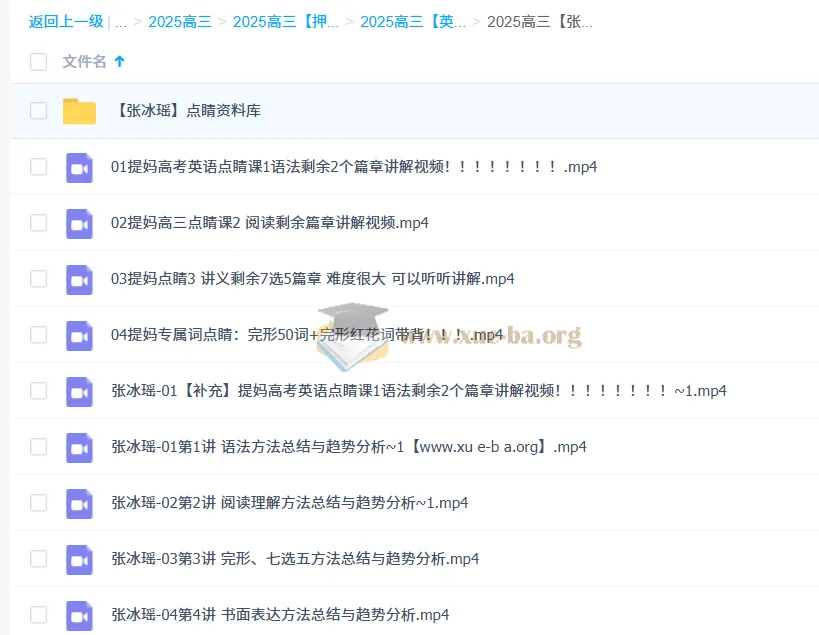 张冰瑶2025届高三高考英语点睛班