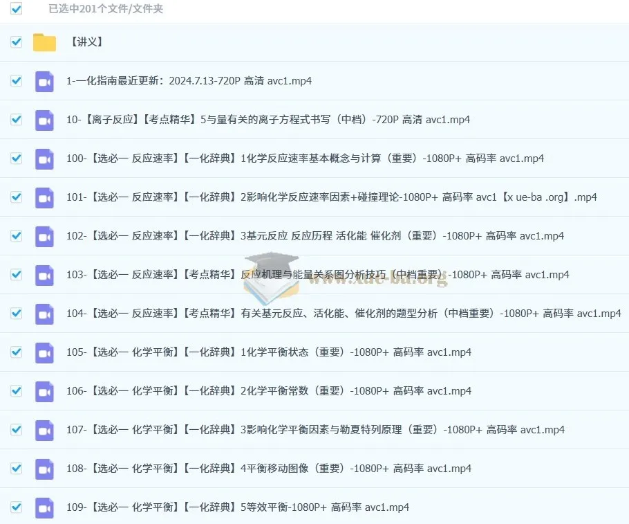 一化儿高中化学基础大合集(200节含讲义)