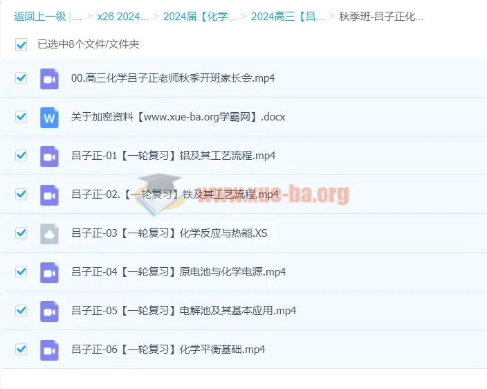 2024高三高考化学吕子正秋季班课程