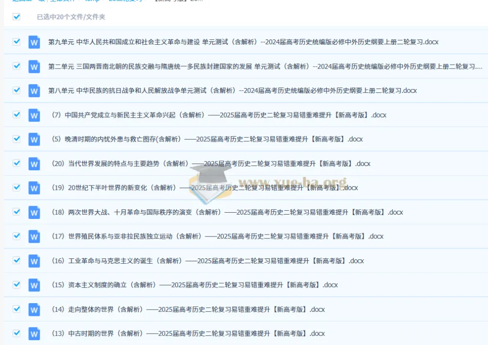 新高考版高考历史二轮复习易错重难提升练习（含解析）
