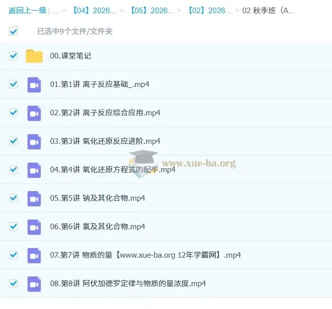 王瑾高中高一化学2025 - 2026年秋季班课程