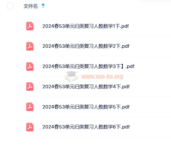 小学数学2024春人教版1 - 6年级下册53单元归类复习资料
