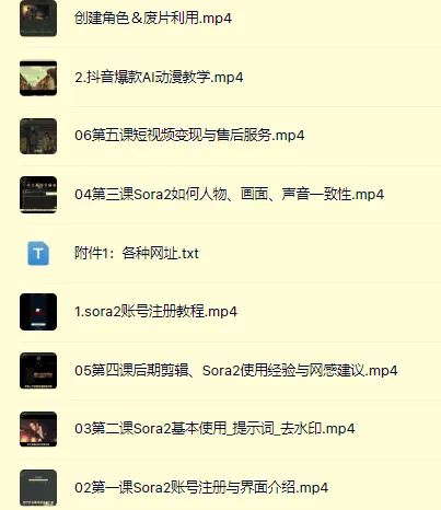 Sora2 AI动漫创作实战课：涵盖账号注册、提示词运用、人物声画一致及短视频变现