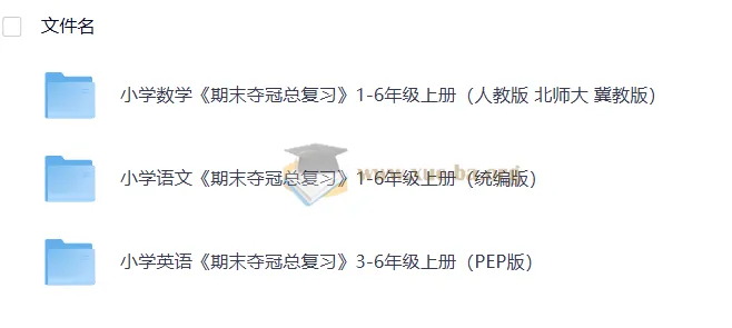 小学1 - 6年级上册全科《期末夺冠总复习》