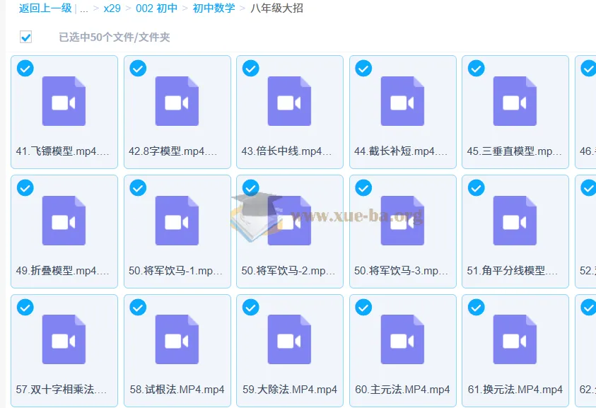 初中数学初二八年级课程大招