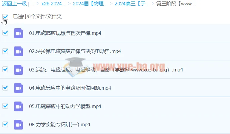 2024高三高考物理 于冲 第三阶段课程