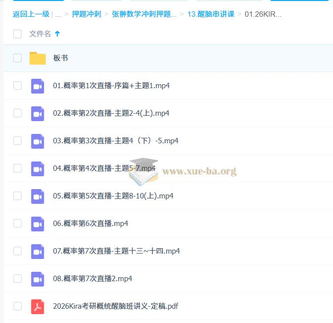 2026考研数学：张翀数学冲刺押题醒脑串讲课