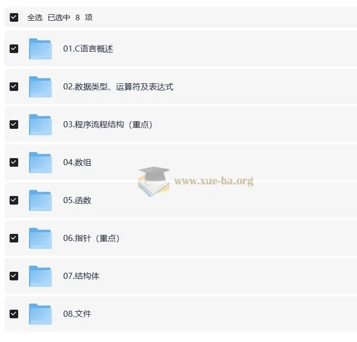 C语言程序设计8大板块系统学习课
