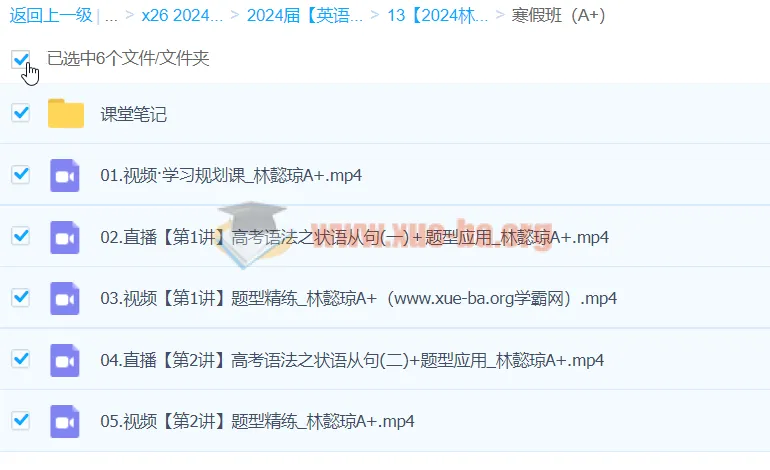 2024高三高考英语林懿琼寒假A+班