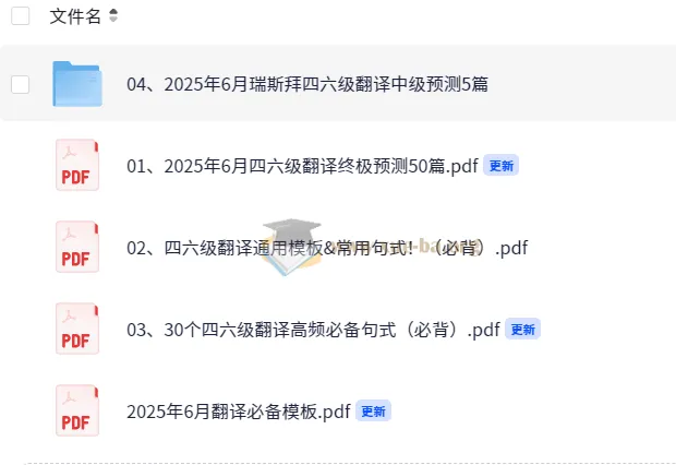 2025大学英语四六级考试冲刺：四六级翻译预测