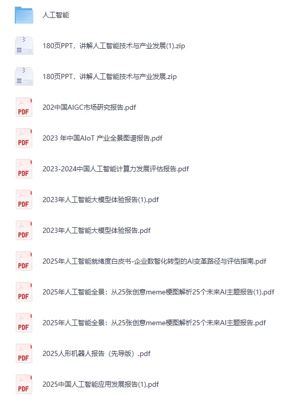 《2025人工智能报告大合集》