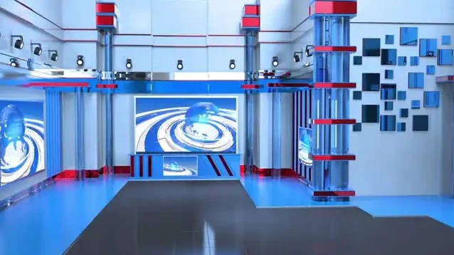 高清绿幕素材合集：虚拟演播厅与新闻背景实用资源