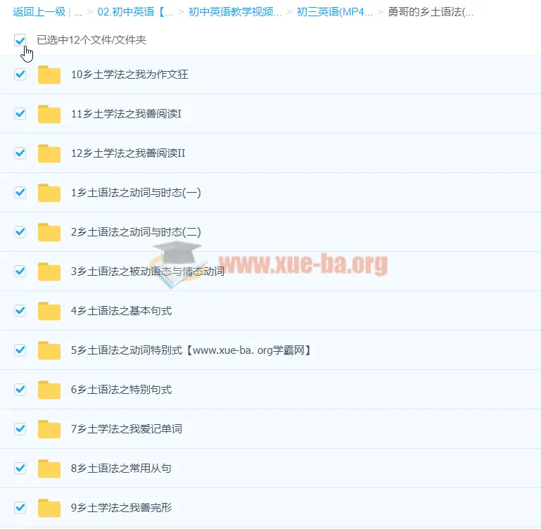 勇哥的乡土语法（初三）初中英语课程