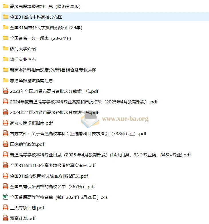25嗨写志愿高考填报相关文件汇总资料