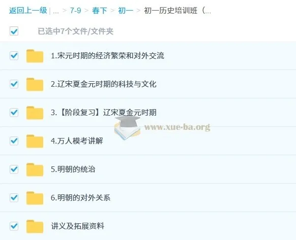 都运欢初一历史培训班（春下·全国版·A+）