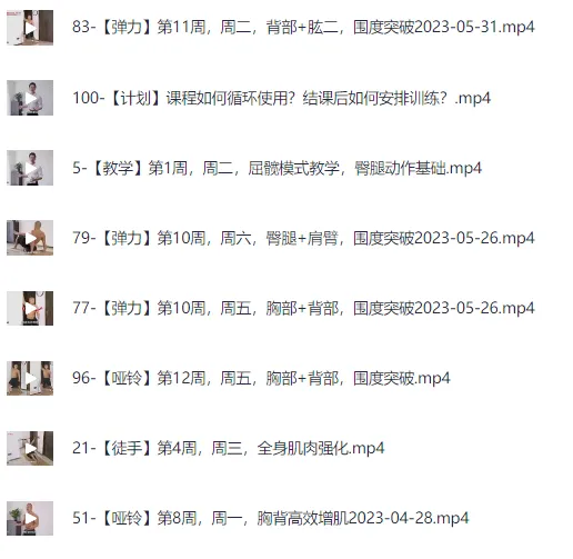 卓叔12周家庭增肌循环计划