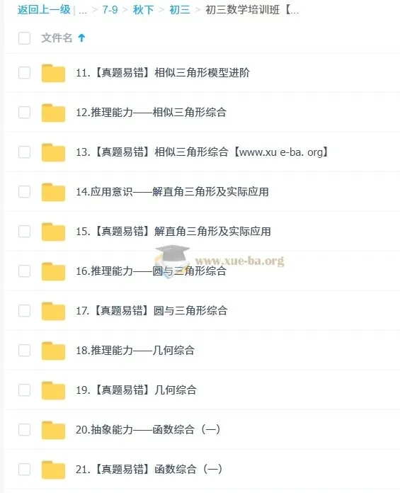 朱韬初三数学中考培训班【秋下·全国版A+】