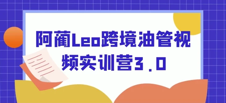 阿蔺Leo跨境油管视频实训营3.0