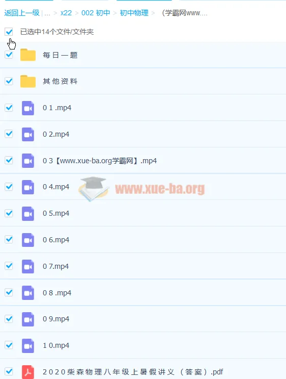 柴森八年级物理暑假班10讲完结带讲义