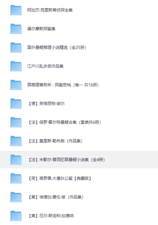 《经典推理小说大集合》:上百本全球推理名著汇聚