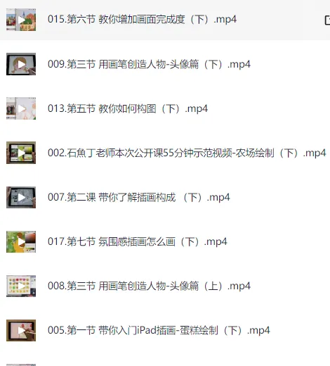 iPad清新治愈质感插画22节课程