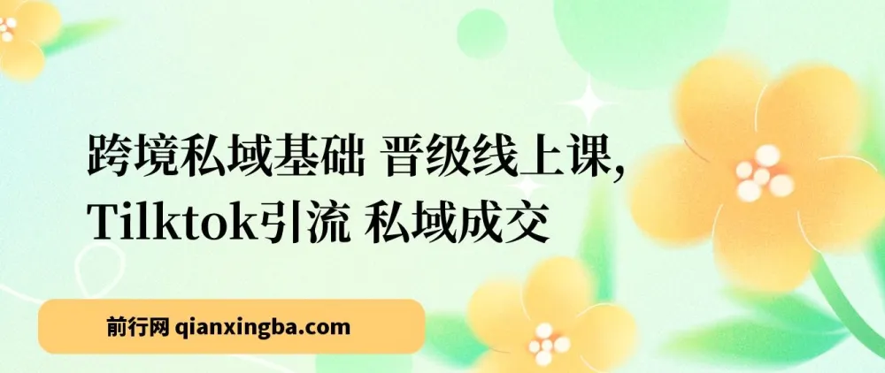 跨境私域基础与晋级线上课:TikTok引流与私域成交