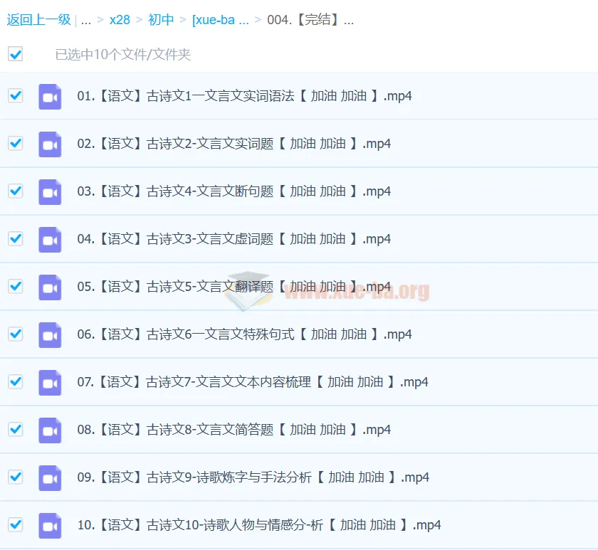 2024中考语文校外古诗文一本通课程