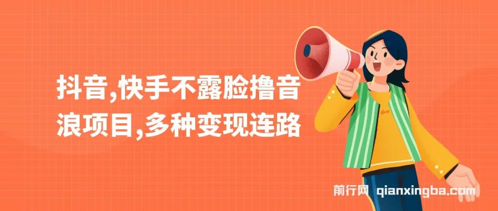 抖音、快手不露脸撸音浪项目：多种变现路径课程