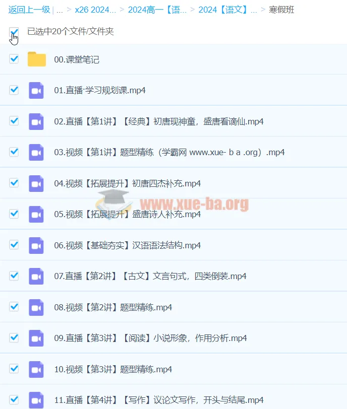 高一张亚柔语文寒假班