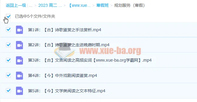 马一鸣高二语文寒假班课程