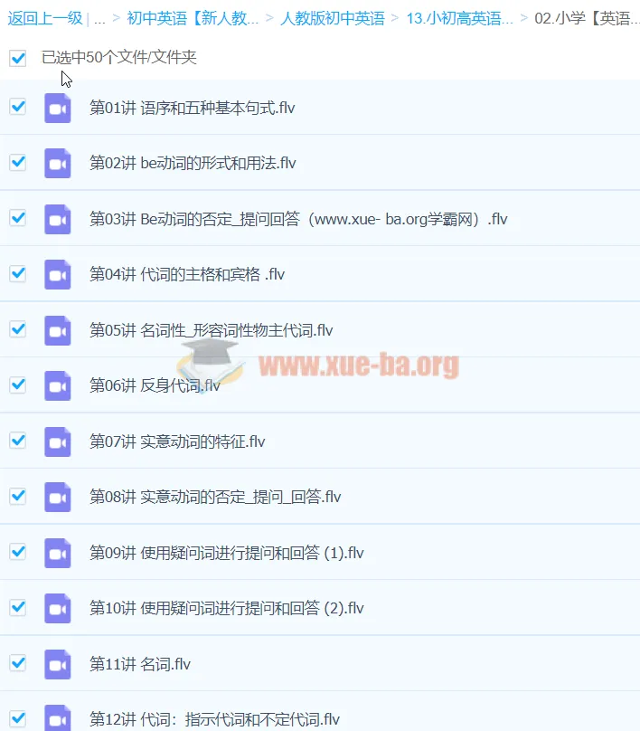 小学英语语法入门50课视频讲解