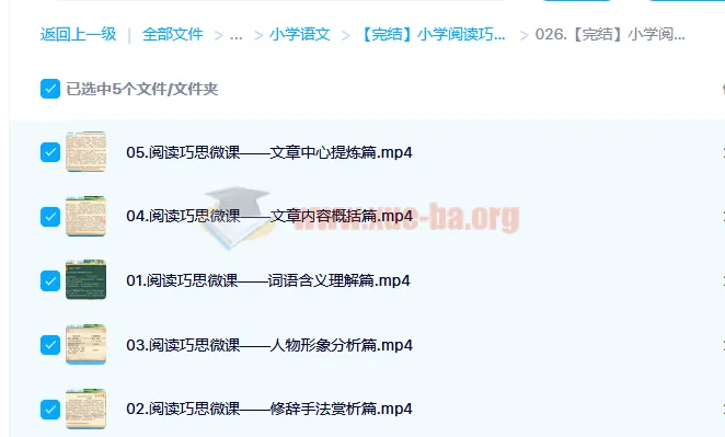 小学阅读巧思课（完结）