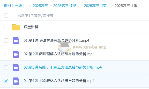 朱汉祺2025高三高考英语点睛班