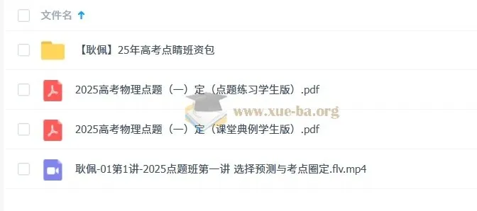 2025高三高考物理耿佩点睛班