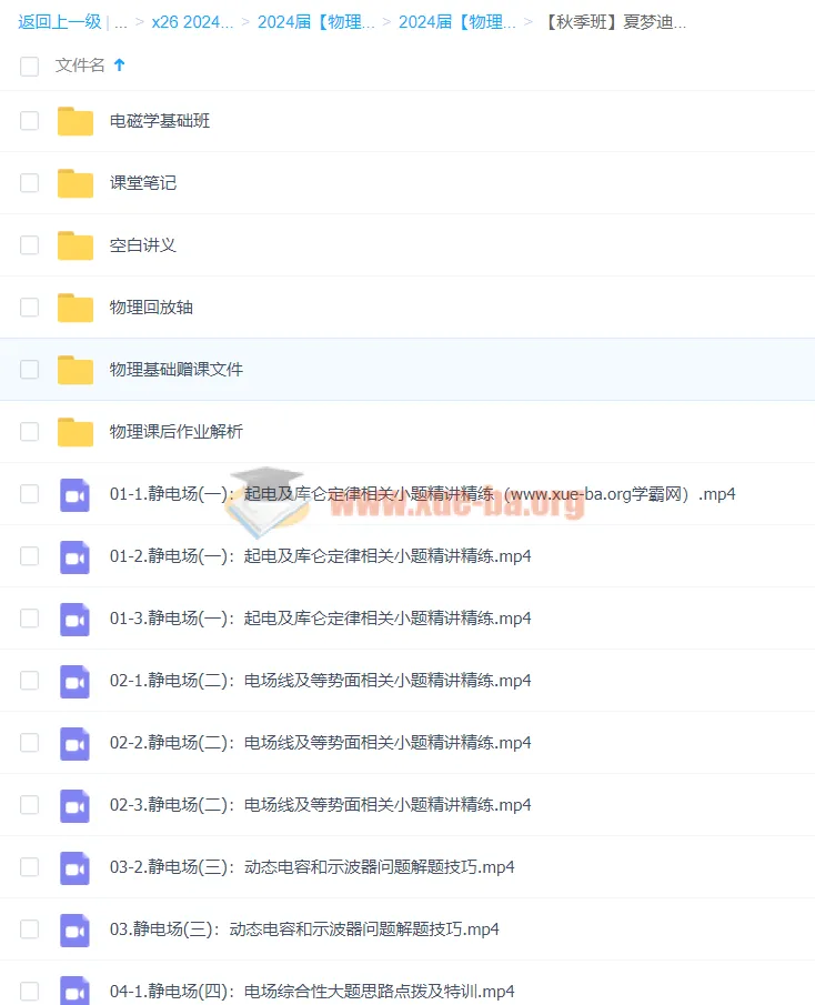 2024高三高考物理 夏梦迪物理秋季班