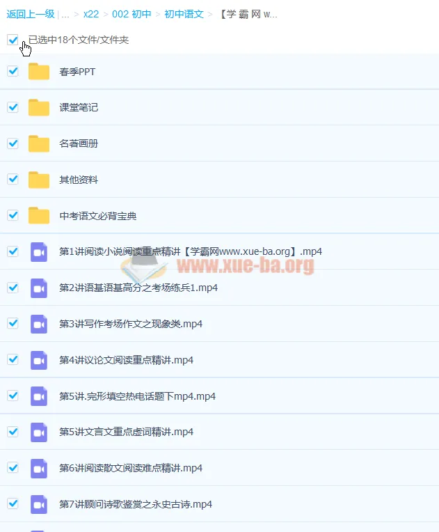 许天翼初三语文暑假班课程（9讲带讲义完结）