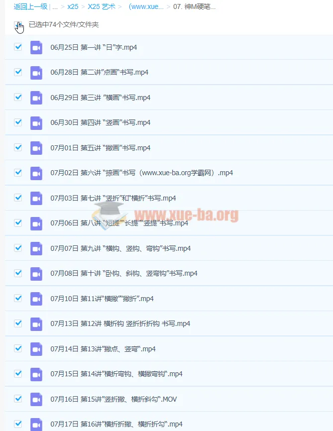 神M硬笔书法74节视频课程