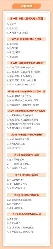郝立军量化首板实战营：把握行情热点，构建量化策略模型