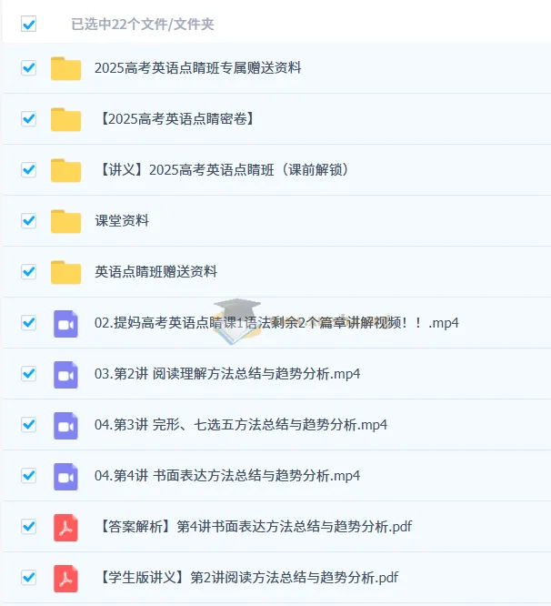 2025高考英语点睛班